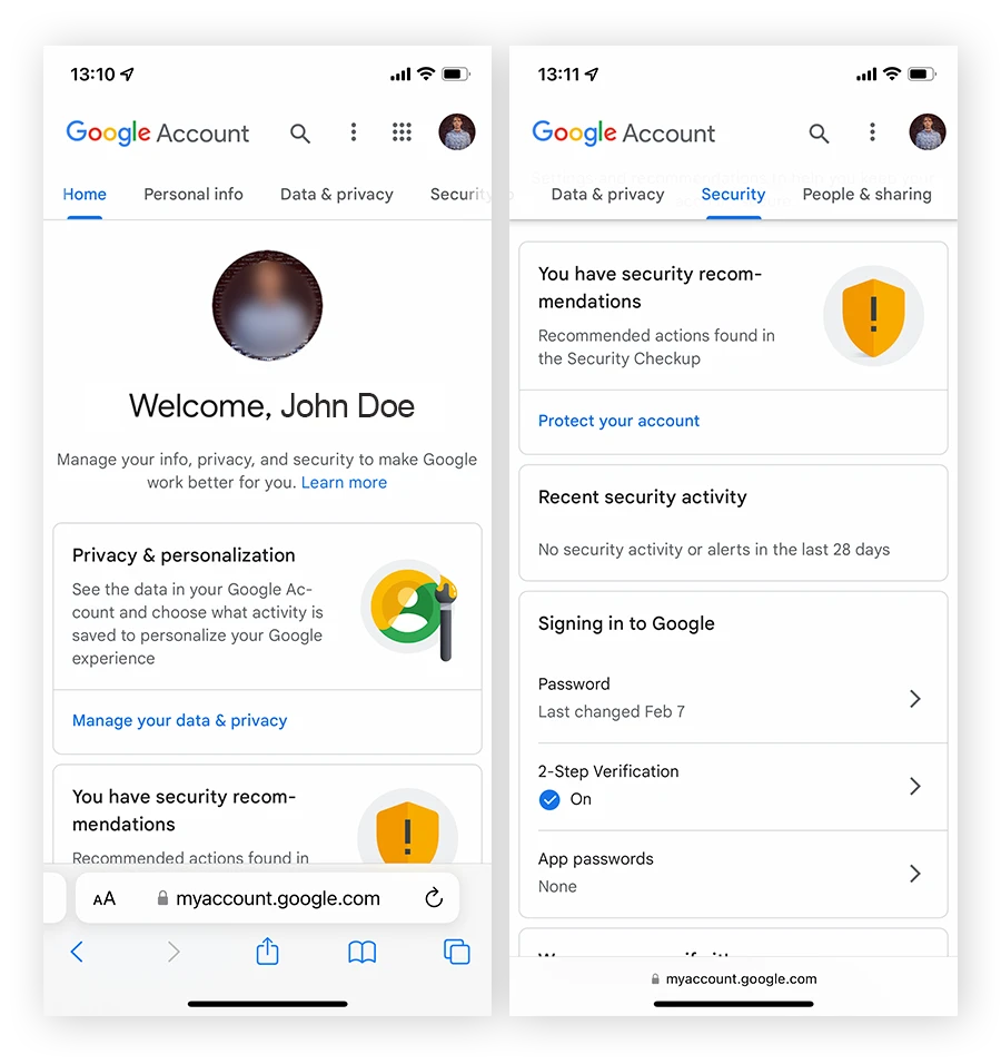 在 iOS 上为 Google 帐户设置 GoogleAuthenticator。